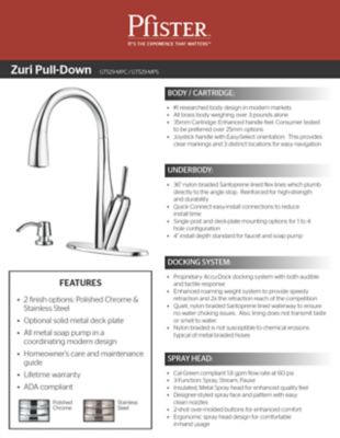 2013 Zuri Pull-down Kitchen Faucet Sell Sheet Cover Thumbnail